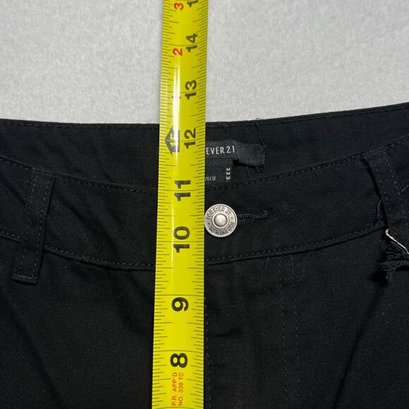 Forever 21 Women's Wide Leg Mid Rise Black Cargo Pants Sz Medium 100% Cotton NWT - Picture 11 of 12
